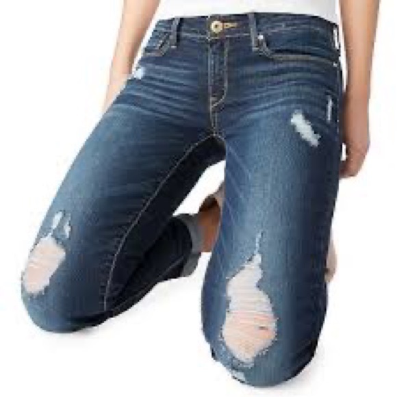 Denizen Levi’s women’s mid rise boyfriend distressed denim jeans size 4 - Picture 1 of 14